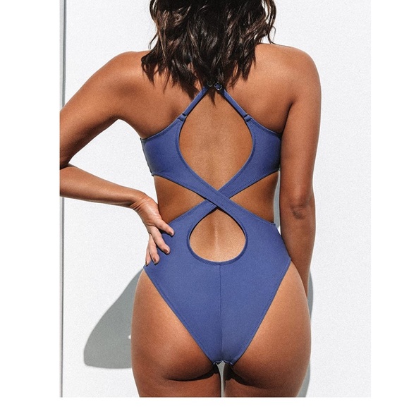NWT One Piece Swimsuit Women’s size Large | Highly Rated | Cupshe | Blue - Picture 2 of 10